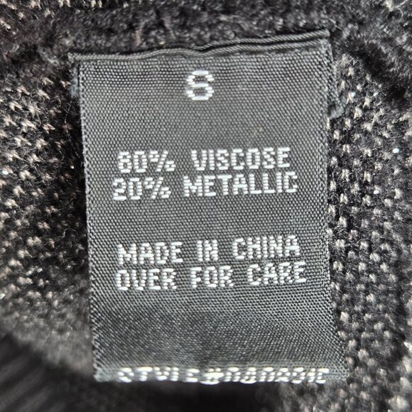 AGB Size Small Batwing Sweater Metaillic Ombre Silver to Black Knit 3/4 Sleeves - Picture 11 of 13